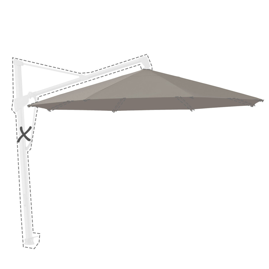 Zweefparasoldoek Glatz Sombrano® S+ 400cm rond (461 Taupe) Zweefparasoldoek Glatz Sombrano® S+ 400cm rond (461 Taupe) afbeelding