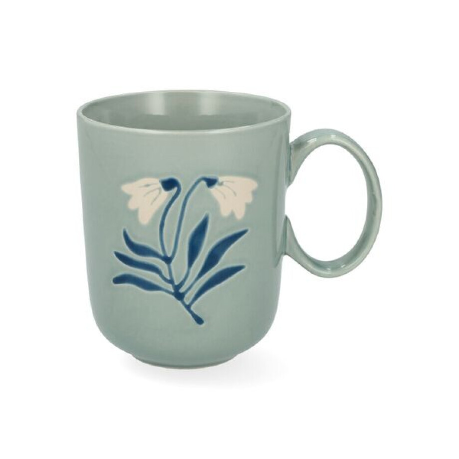Theemok, steengoed, blauw, klokjesbloem, 380 ml Theemok, steengoed, blauw, klokjesbloem, 380 ml afbeelding 1