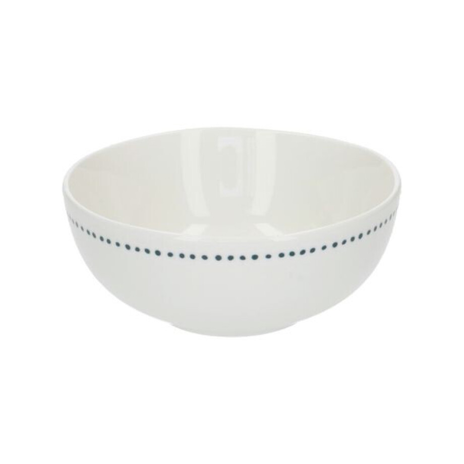 Kom met blauwe stip, organisch, porselein, Ø 12 cm afbeelding 1
