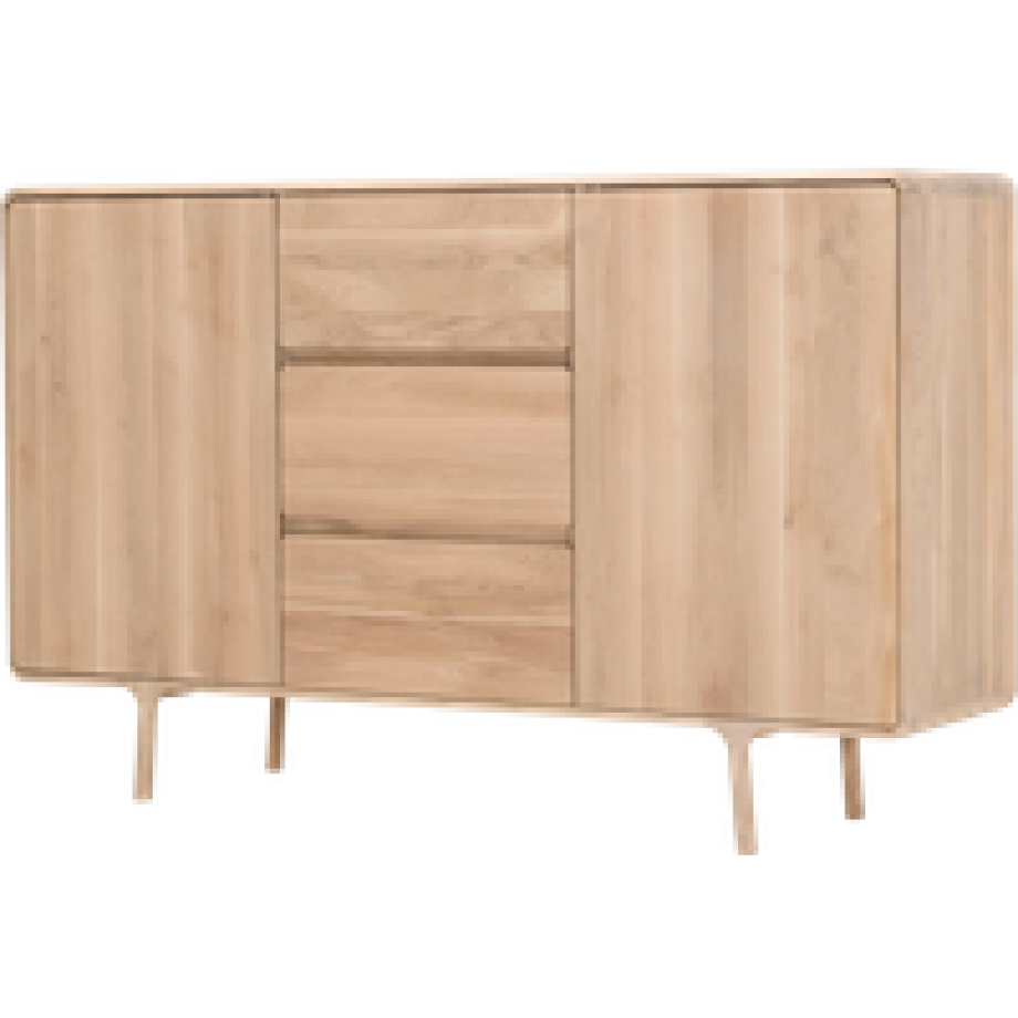 Fawn dresser houten ladekast whitewash - 180 x 110 cm afbeelding 1