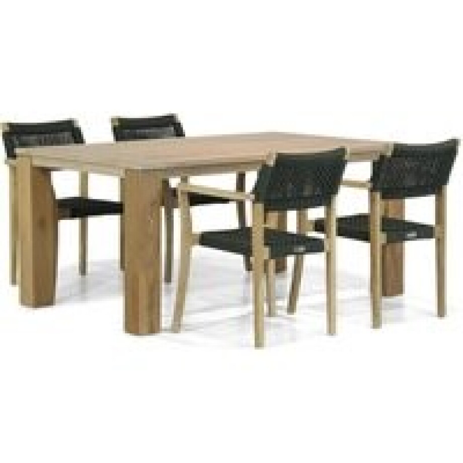Lifestyle Dallas/Brighton 165 cm dining tuinset 5-delig afbeelding 1