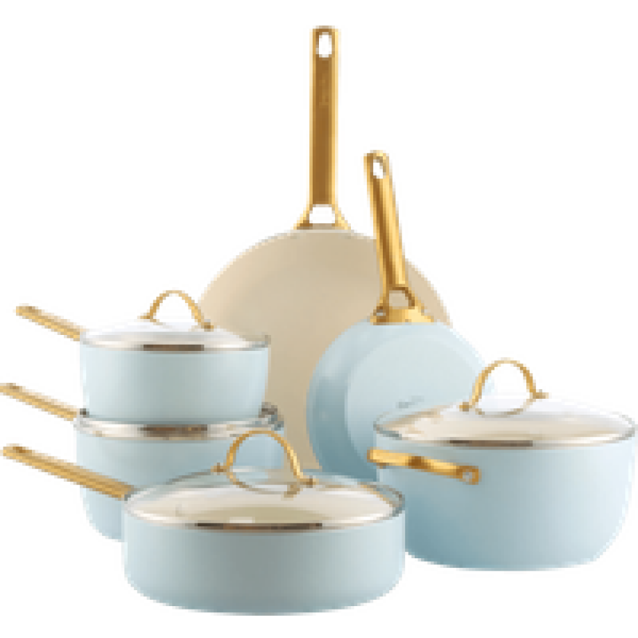 GreenPan Padova Reserve Pannenset 10-delig Light Blue GreenPan Padova Reserve Pannenset 10-delig Light Blue afbeelding