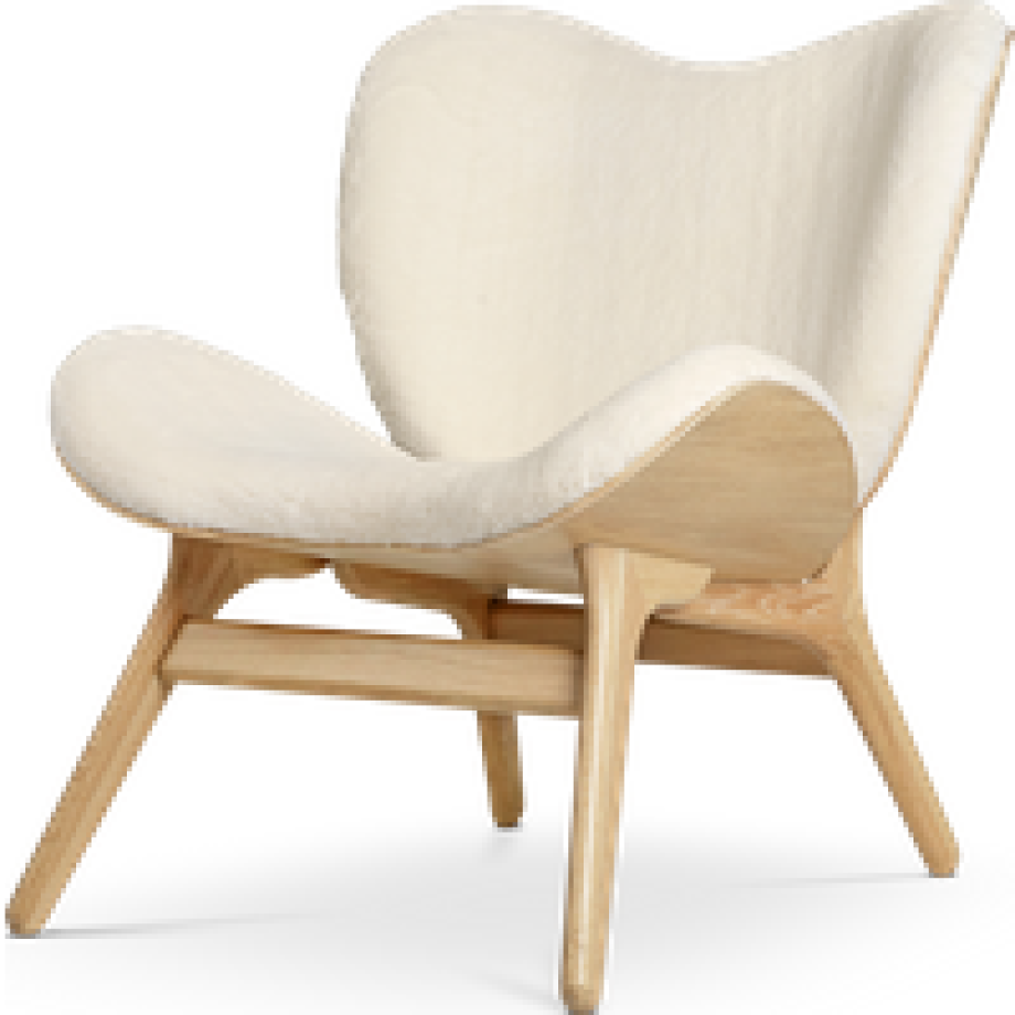 A Conversation Piece naturel houten fauteuil Teddy White afbeelding 