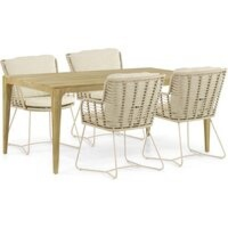 4 Seasons Outdoor Fabrice/Sentis 180 cm dining tuinset 5-delig 4 Seasons Outdoor Fabrice/Sentis 180 cm dining tuinset 5-delig afbeelding 1