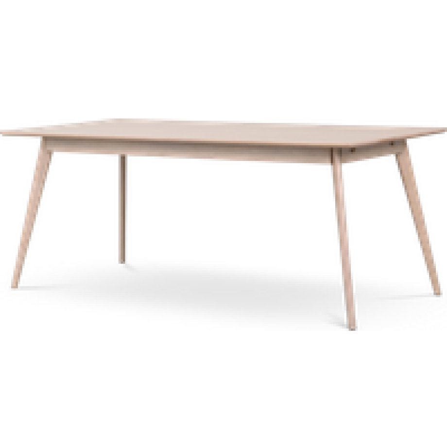 Yumi verlengbare houten eettafel whitewash - 190 x 90 cm afbeelding 1