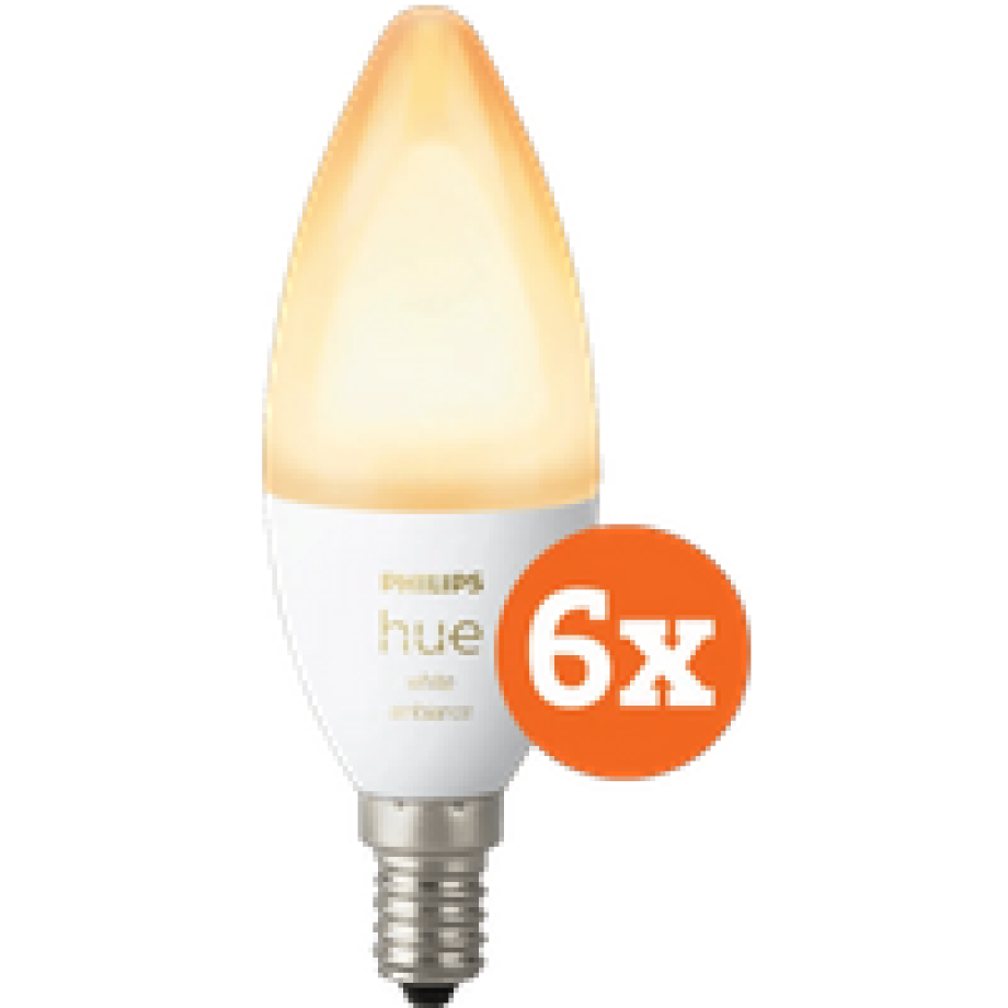 Philips Hue Kaarslamp White Ambiance E14 6-Pack afbeelding 