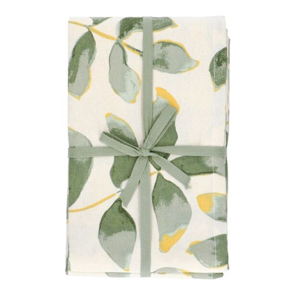 Tafelkleed, GOTS bio-katoen, silhouet blad, 145 x 300 cm afbeelding 1