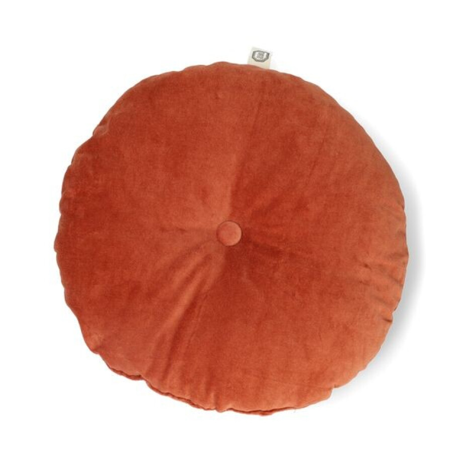 Velours kussen, bio-katoen, lichtbruin, rond, Ø 40 cm Velours kussen, bio-katoen, lichtbruin, rond, Ø 40 cm afbeelding 1
