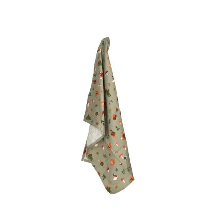 Theedoek, recycled katoen, bosvondsten, 50 x 70 cm Theedoek, recycled katoen, bosvondsten, 50 x 70 cm afbeelding 1
