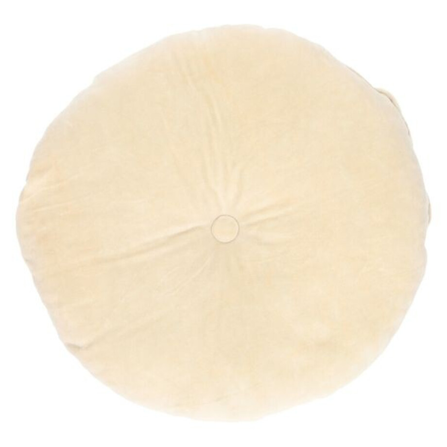 Velours kussen, bio-katoen, ecru, rond, Ø 40 cm Velours kussen, bio-katoen, ecru, rond, Ø 40 cm afbeelding 1