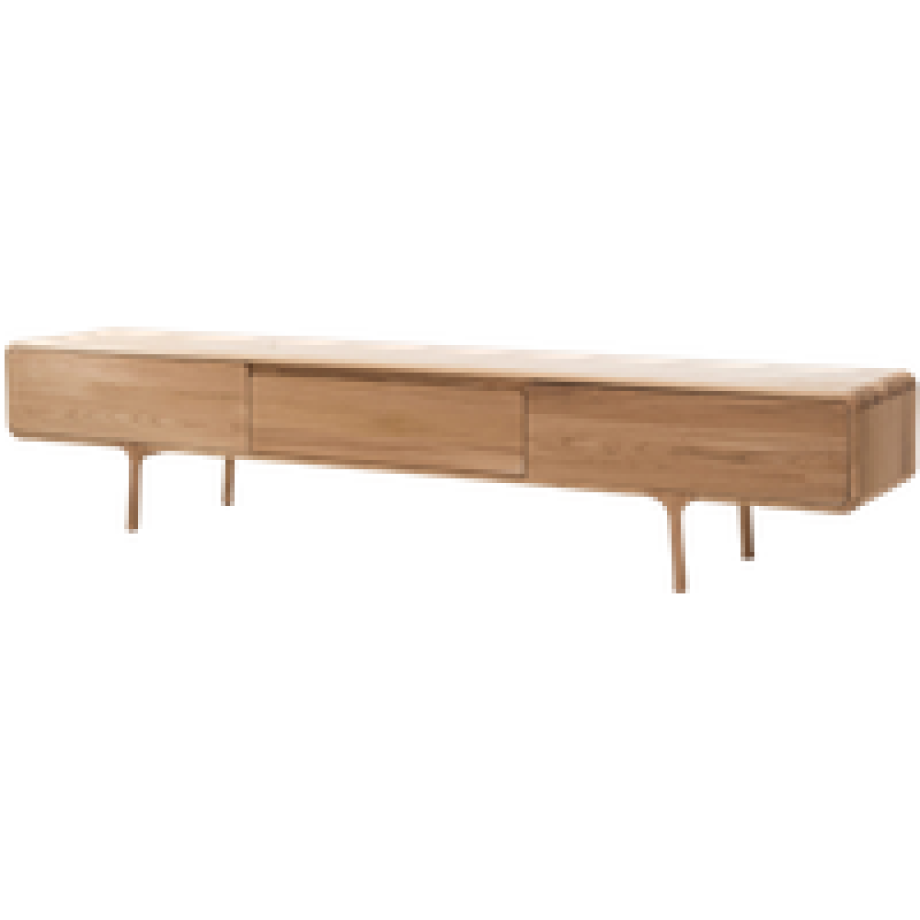 Fawn lowboard 3 drawers houten tv meubel naturel - 220 x 45 cm afbeelding 1