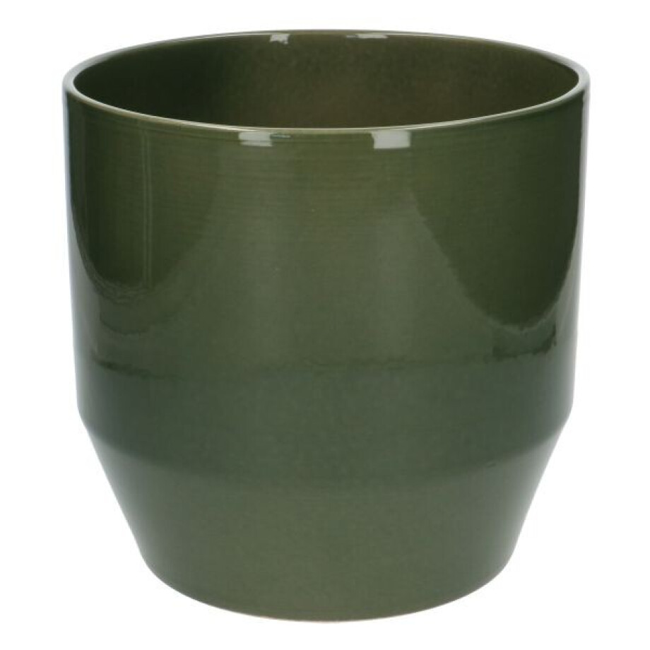 Bloempot, aardewerk, donkergroen, Ø 23 cm afbeelding 1