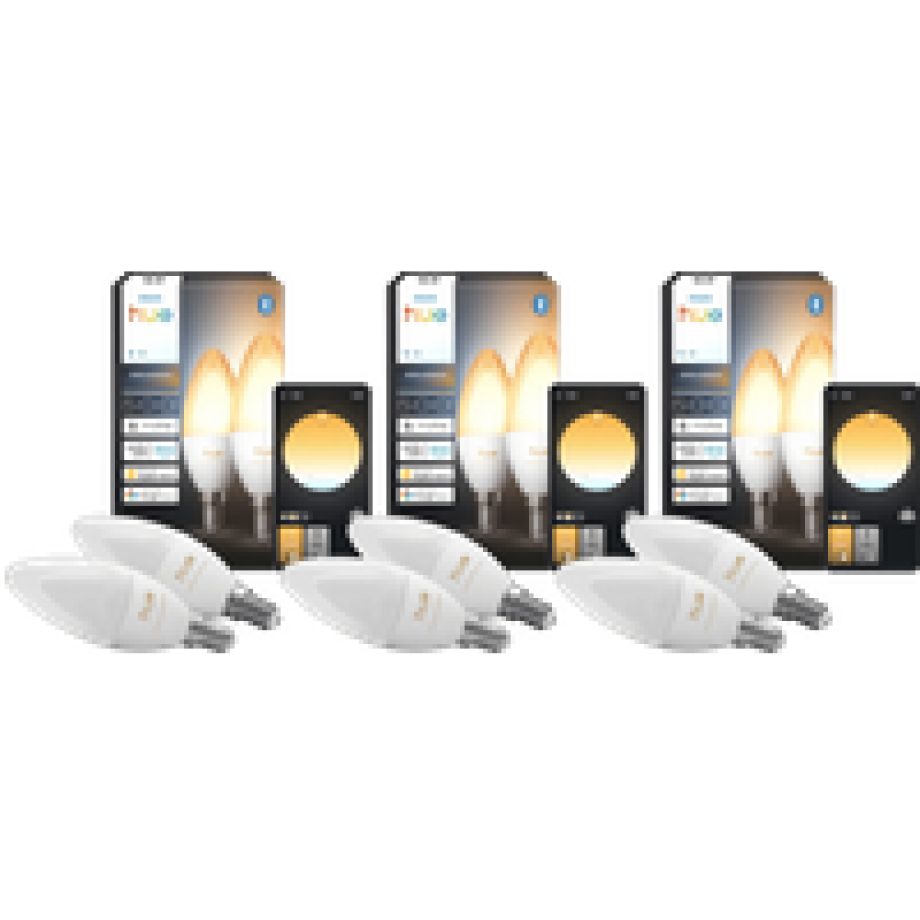 Philips Hue Kaarslamp White Ambiance E14 6-Pack afbeelding 