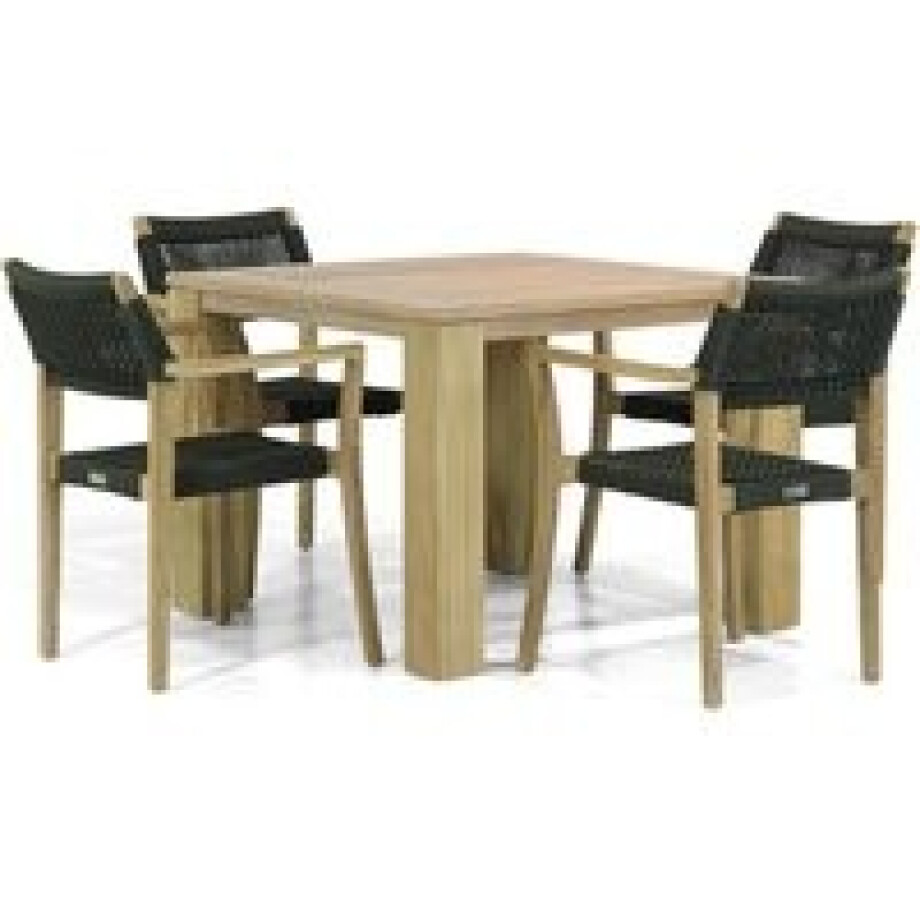 Lifestyle Dallas/Brighton 100 cm dining tuinset 5-delig afbeelding 1