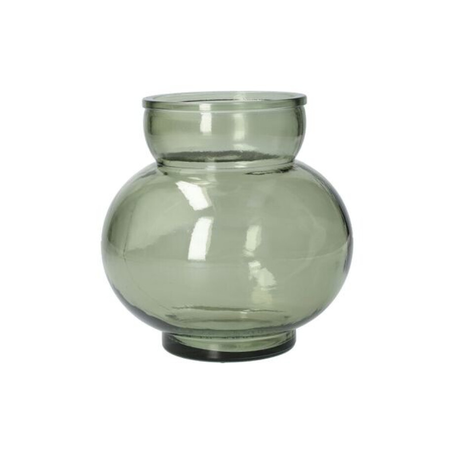Bolvormige vaas, gerecycled glas, groen, Ø14,2 cm Bolvormige vaas, gerecycled glas, groen, Ø14,2 cm afbeelding 1
