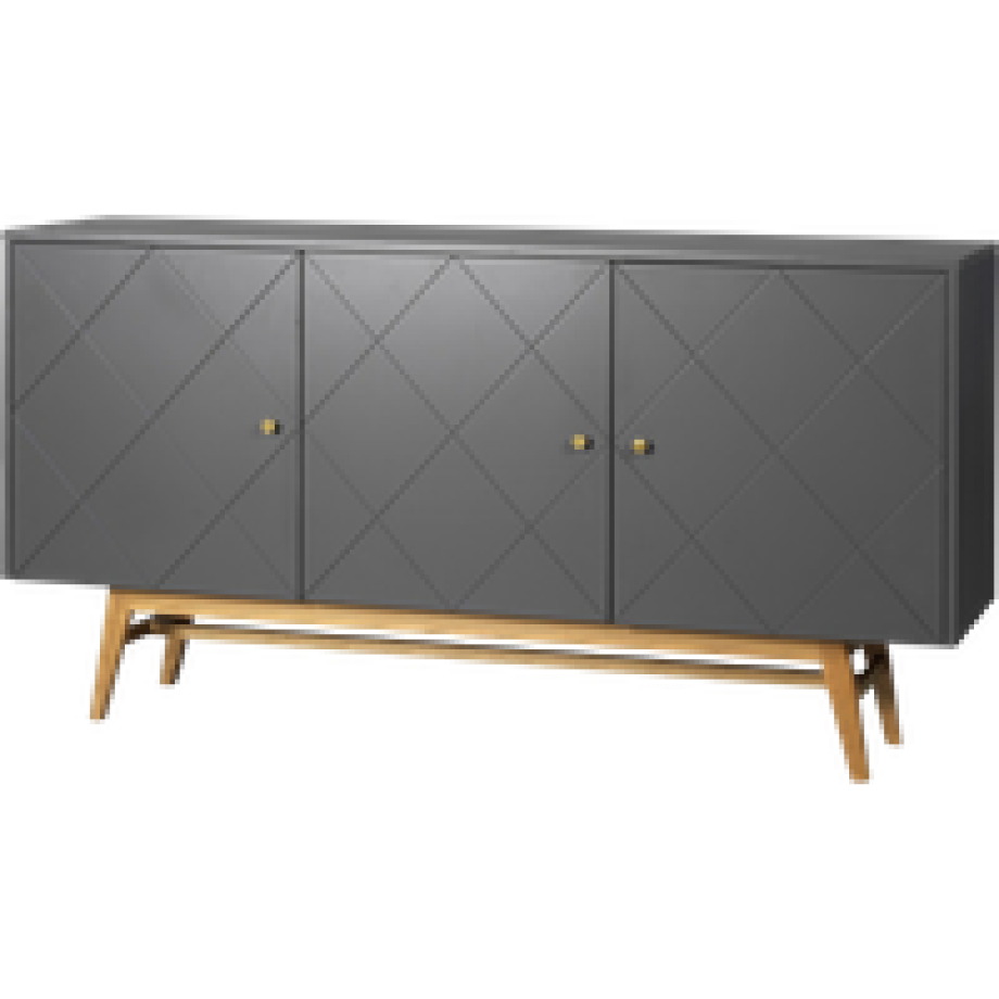 Rosswood houten sideboard donkergrijs - 169 x 87 cm afbeelding 1