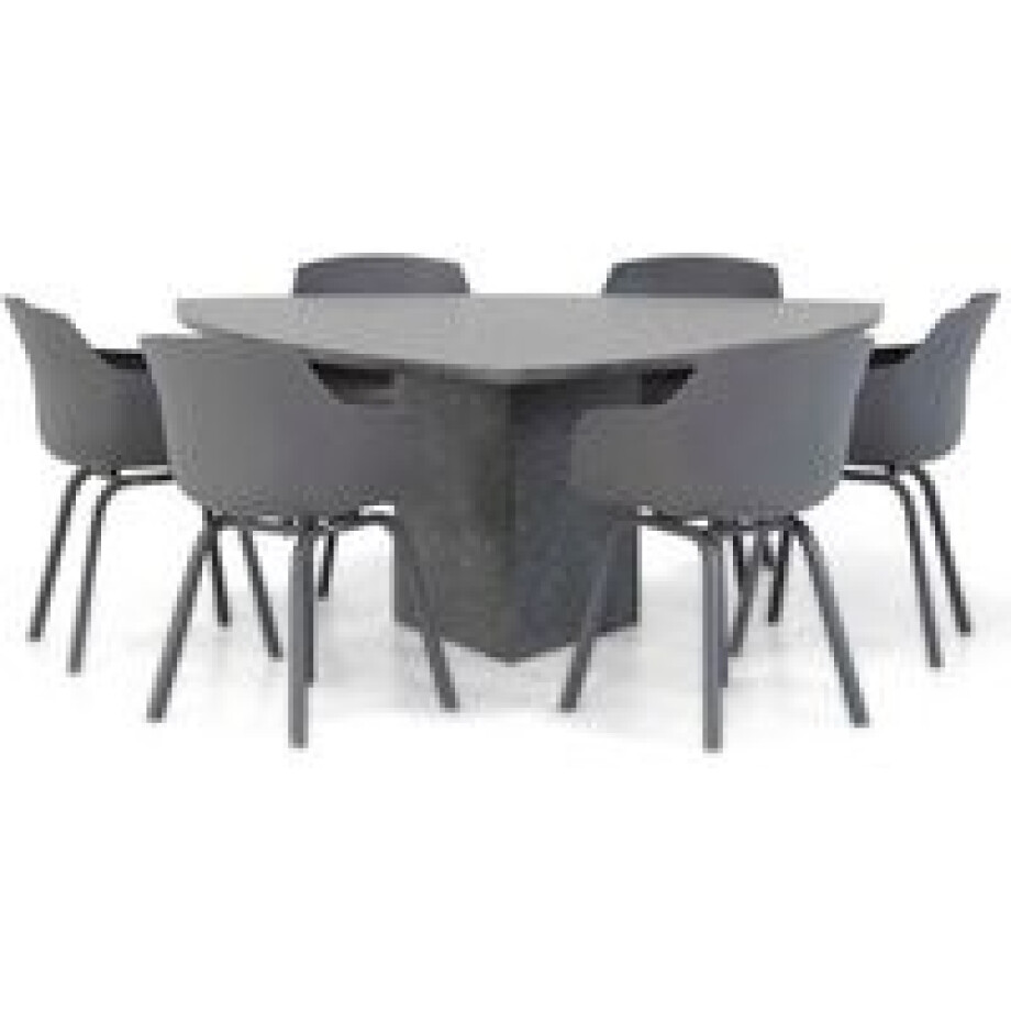 Lifestyle Salina/Graniet triangel 170 cm dining tuinset 7-delig afbeelding 1