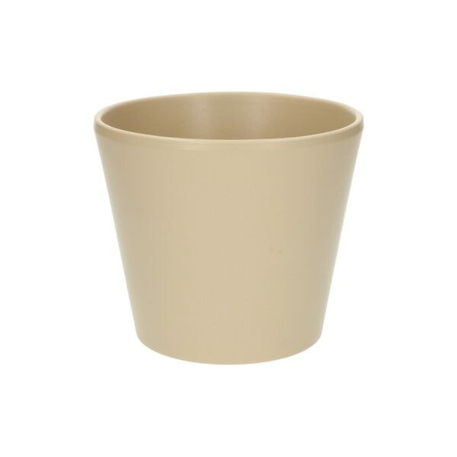 Bloempot 'taps', aardewerk, kiezelgrijs, ø15,5 cm Bloempot 'taps', aardewerk, kiezelgrijs, ø15,5 cm afbeelding 1