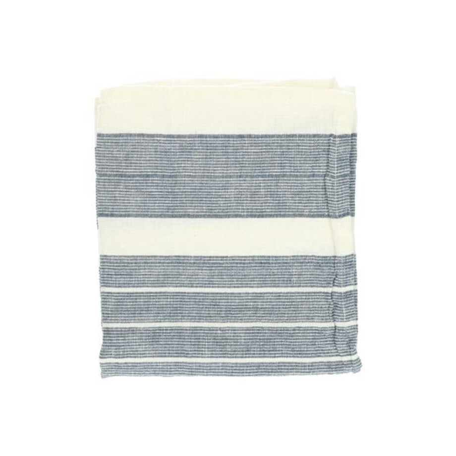 Theedoek, linnen/katoen, streep blauw 50 x 70 cm Theedoek, linnen/katoen, streep blauw 50 x 70 cm afbeelding 1