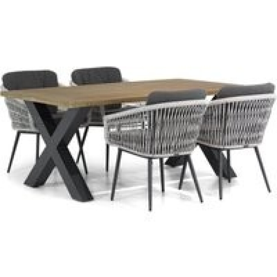 Lifestyle Western/Cardiff 180 cm dining tuinset 5-delig Lifestyle Western/Cardiff 180 cm dining tuinset 5-delig afbeelding 1