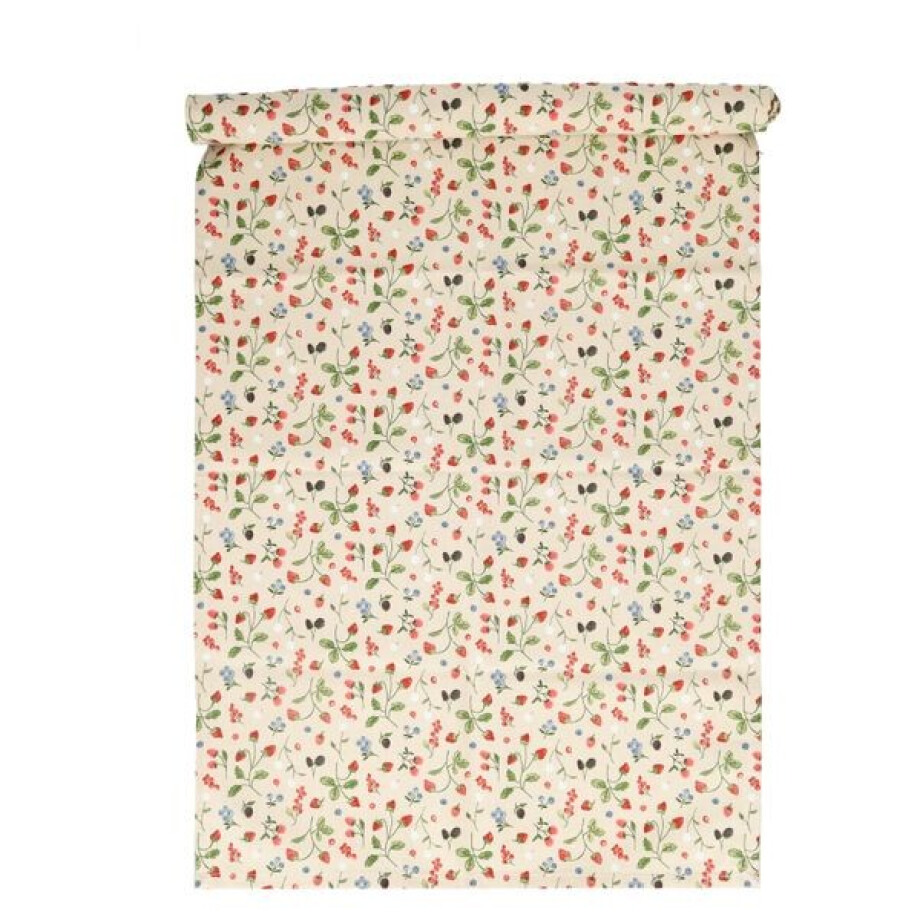 Tafelloper, GOTS bio-katoen, rood fruit, 50 x 145 cm afbeelding 
