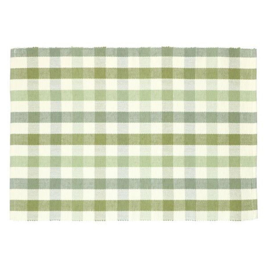 Placemat geribbeld, GOTS bio-katoen, groen, geruit, 35 x 50 cm Placemat geribbeld, GOTS bio-katoen, groen, geruit, 35 x 50 cm afbeelding 1