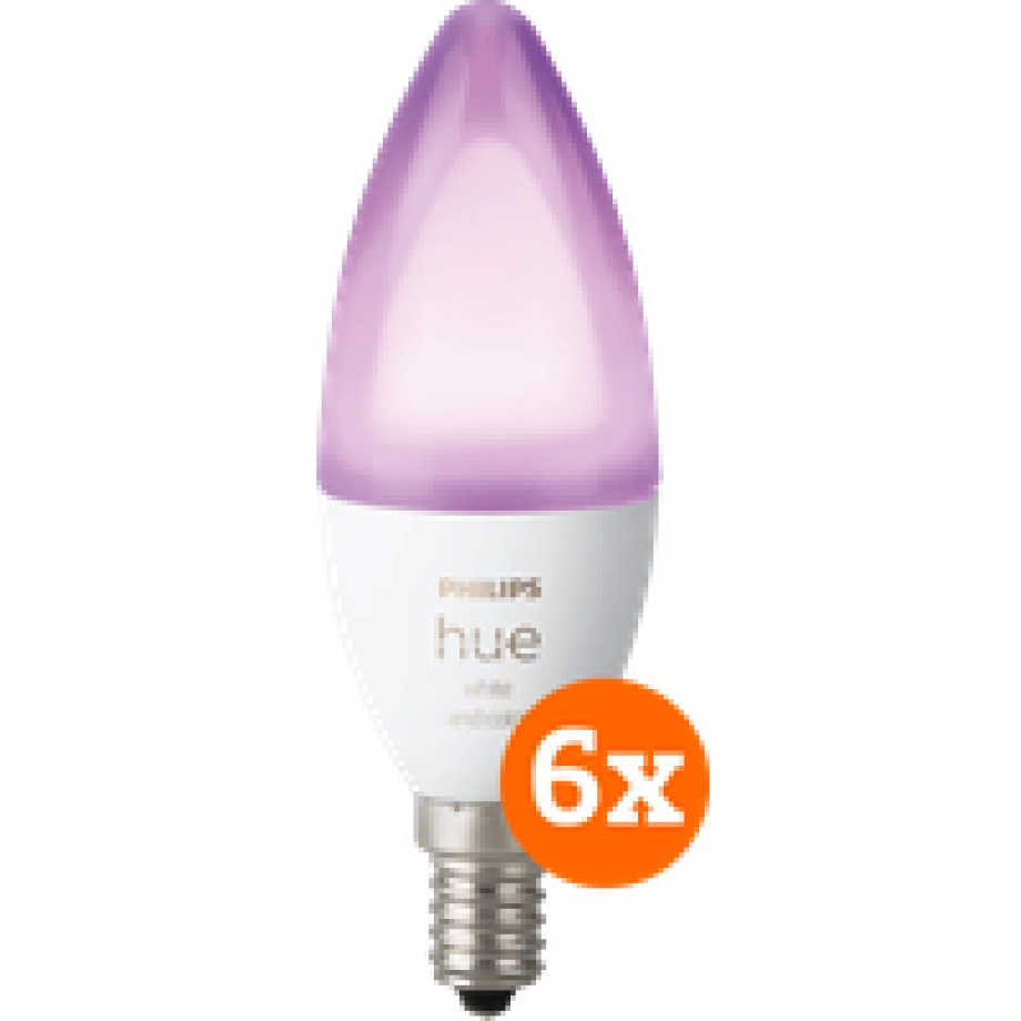 Philips Hue KaarslampWhite and Color E14 6-Pack afbeelding 