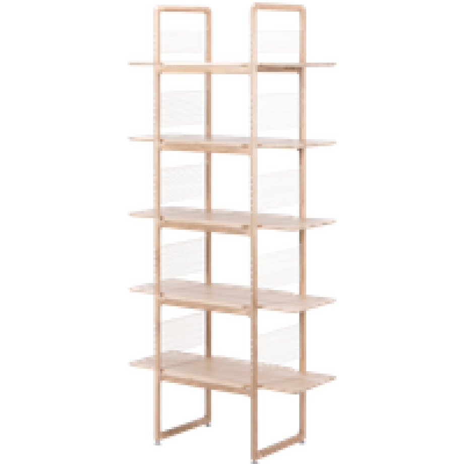 Muse room divider houten boekenkast whitewash - 216 cm afbeelding 1