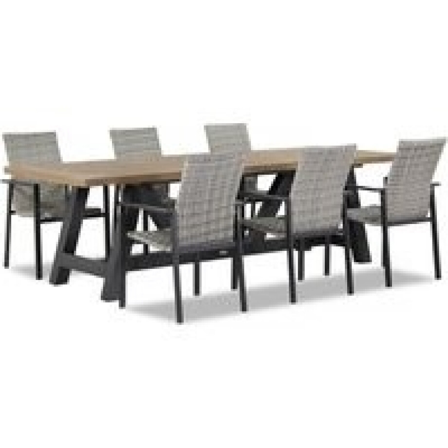 Lifestyle Upton/Trente 260 cm dining tuinset 7-delig stapelbaar Lifestyle Upton/Trente 260 cm dining tuinset 7-delig stapelbaar afbeelding 1
