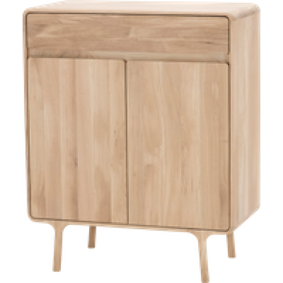 Fawn cabinet houten opbergkast whitewash - 90 x 110 cm afbeelding 1