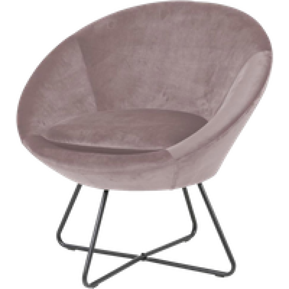 Merel velvet fauteuil roze afbeelding 1