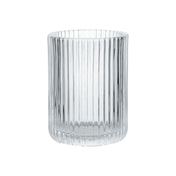 Tandenborstelbeker, geribbeld glas, Ø7 x 9,5 cm Tandenborstelbeker, geribbeld glas, Ø7 x 9,5 cm afbeelding 1