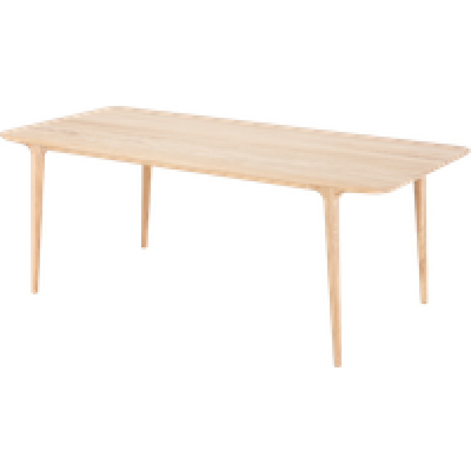 Fawn table houten eettafel whitewash - 200 x 90 cm afbeelding 1