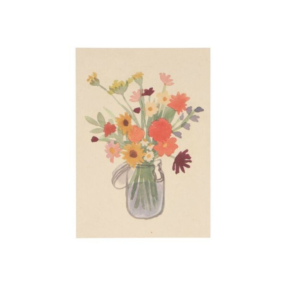 Kaart, bloemen in weckpot afbeelding 1