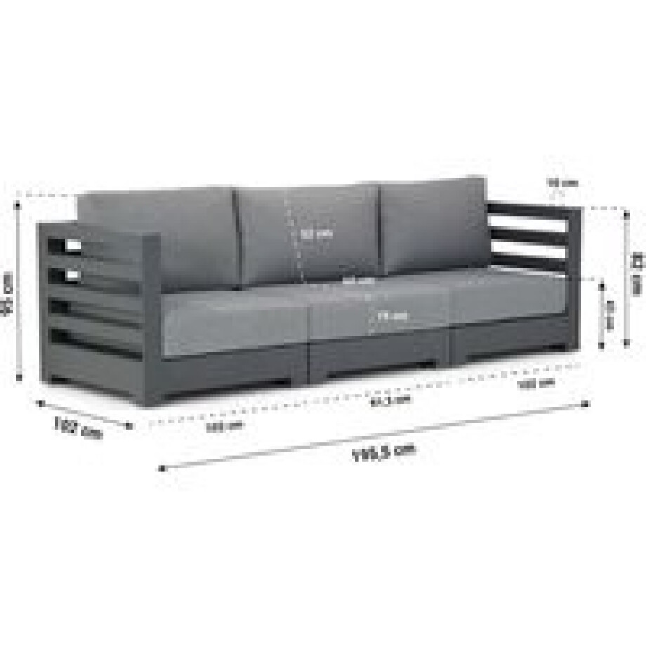 Santika Phantom lounge tuinbank 3-delig afbeelding 1