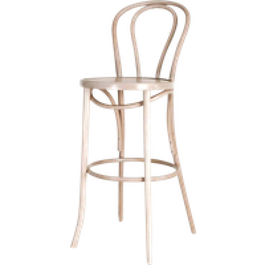 Vienna Thonet No. 18 houten barkruk whitewash - 75 cm afbeelding 1