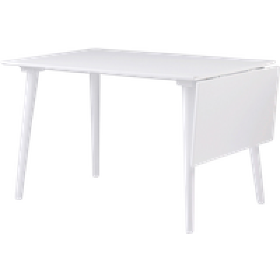 Lotta verlengbare houten eettafel wit - 120 x 80 cm afbeelding 1