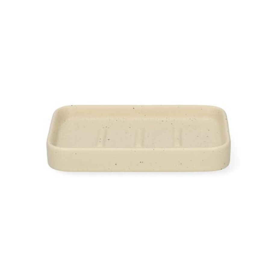 Zeepschaaltje, keramiek, beige spikkel, 13,4 cm x 9,4 cm Zeepschaaltje, keramiek, beige spikkel, 13,4 cm x 9,4 cm afbeelding 1