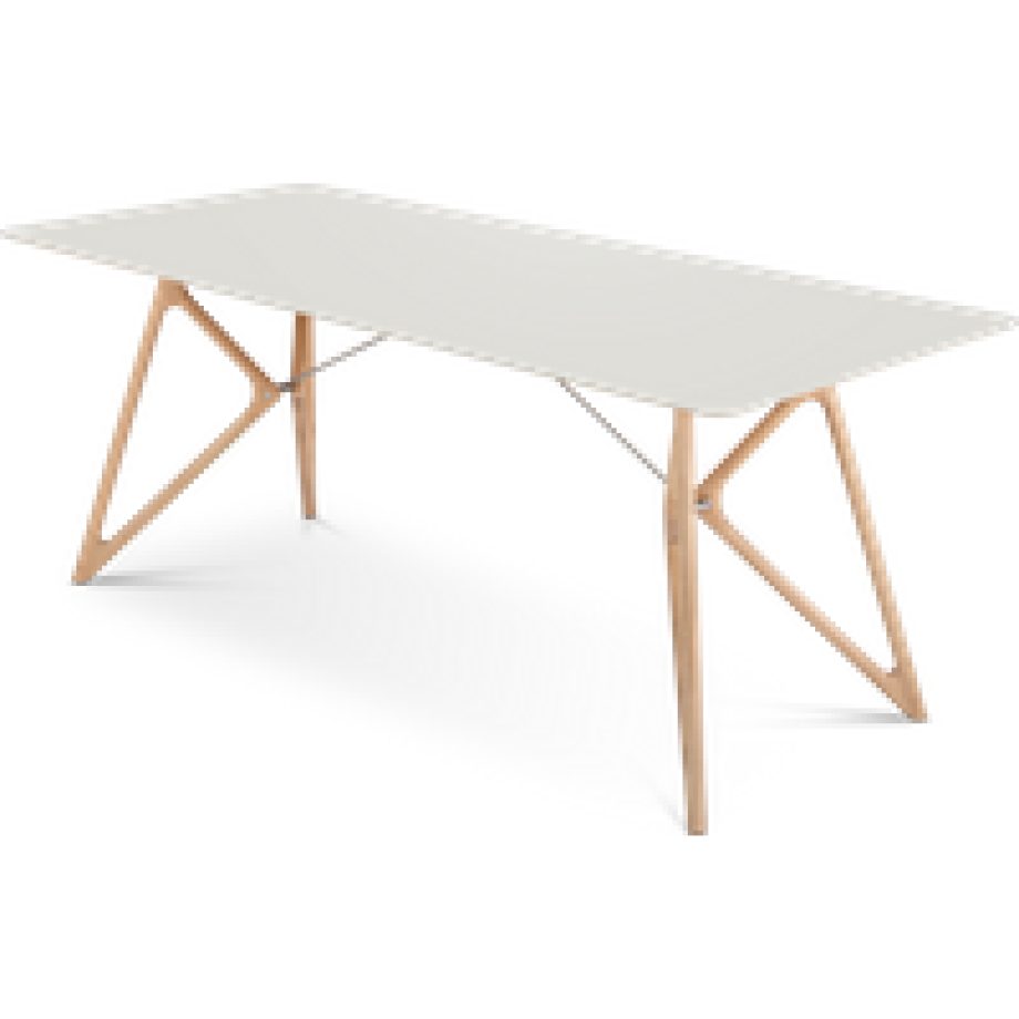 Tink table houten eettafel whitewash - met linoleum tafelblad mushroom - 200 x 90 cm afbeelding 1