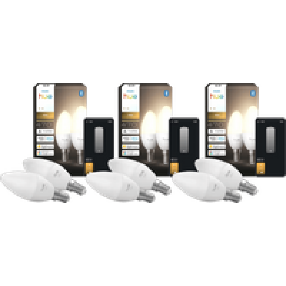Philips Hue Kaarslamp White E14 6-Pack afbeelding 