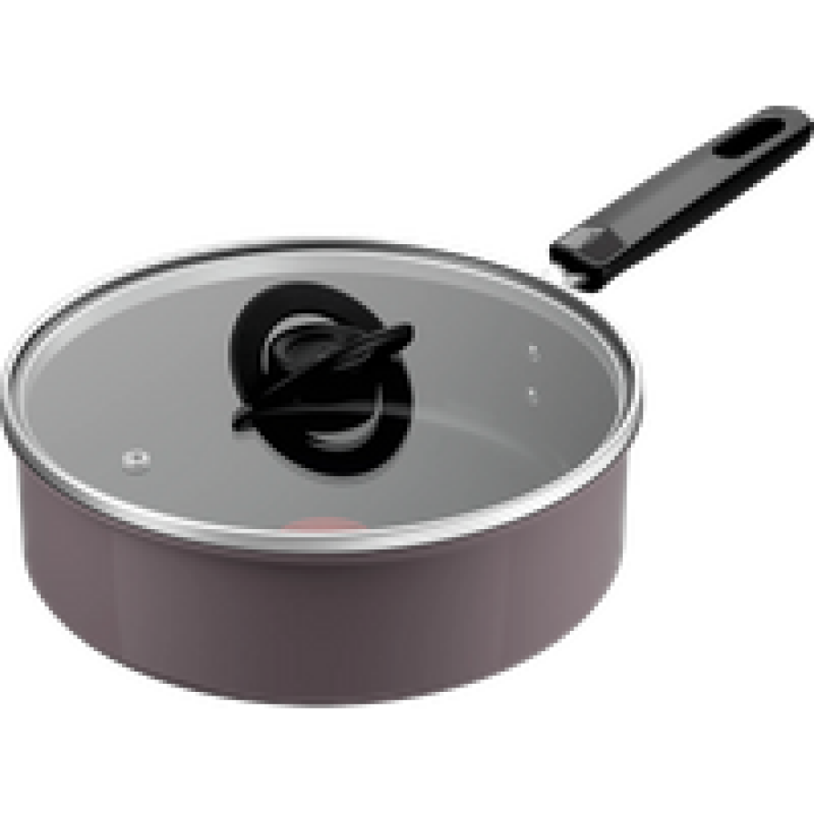 Tefal Ceramic Control Grey hapjespan 24 cm + deksel afbeelding 