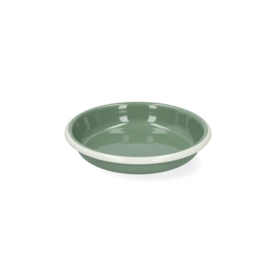 Bord diep, emaille, grijsgroen/wit, Ø14 cm Bord diep, emaille, grijsgroen/wit, Ø14 cm afbeelding 1