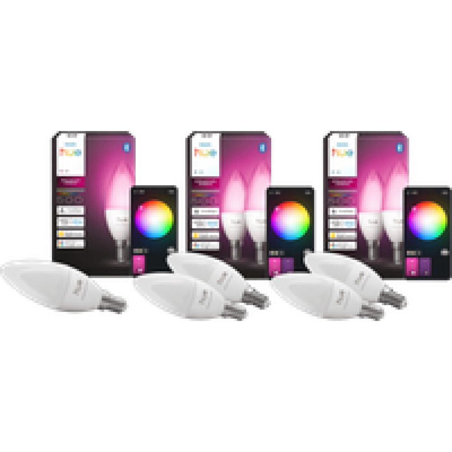 Philips Hue Kaarslamp White and Color E14 5-Pack Philips Hue Kaarslamp White and Color E14 5-Pack afbeelding