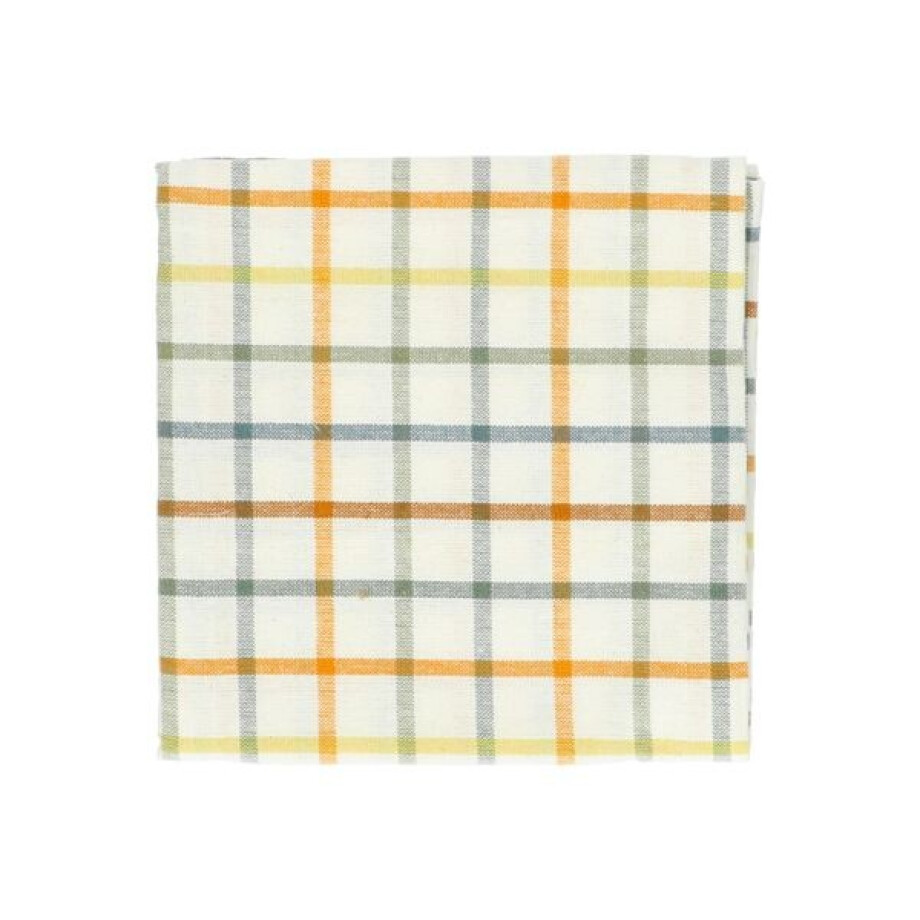 Theedoek, bio-katoen, frisse ruit, 50 x 70 cm afbeelding 1