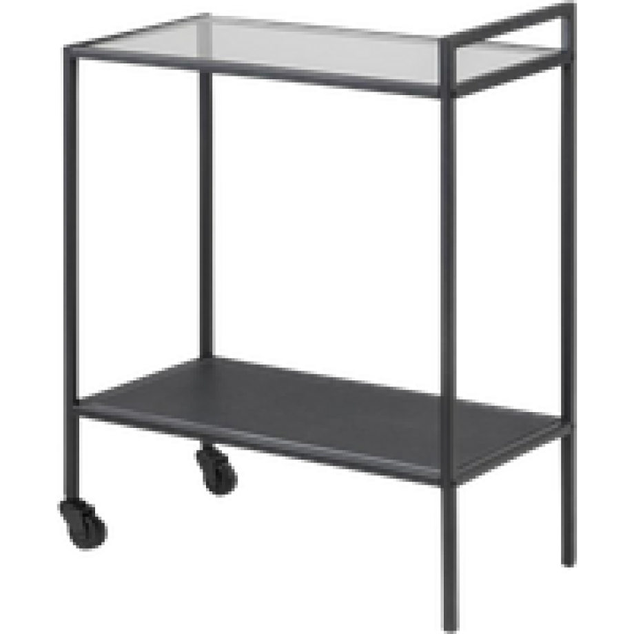 Vic houten keuken trolley zwart - 60 x 75 cm afbeelding 1