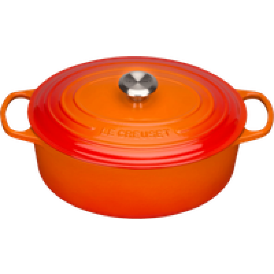 Le Creuset Ovale Braadpan 27 cm Oranje-rood Le Creuset Ovale Braadpan 27 cm Oranje-rood afbeelding