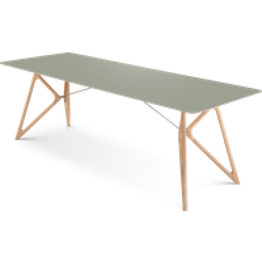 Tink table houten eettafel whitewash - met linoleum tafelblad dark olive - 240 x 90 cm afbeelding 1