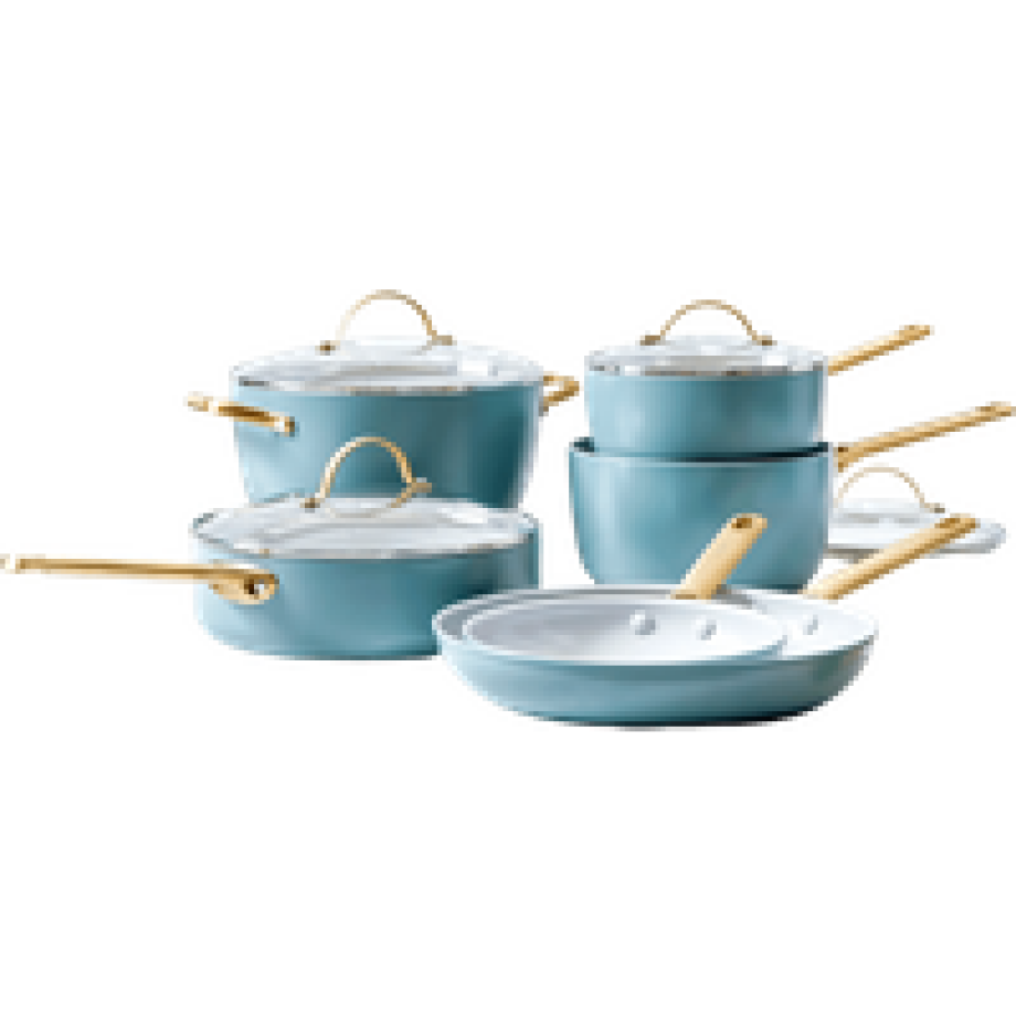 GreenPan Padova Reserve Pannenset 10-delig Sky Blue GreenPan Padova Reserve Pannenset 10-delig Sky Blue afbeelding