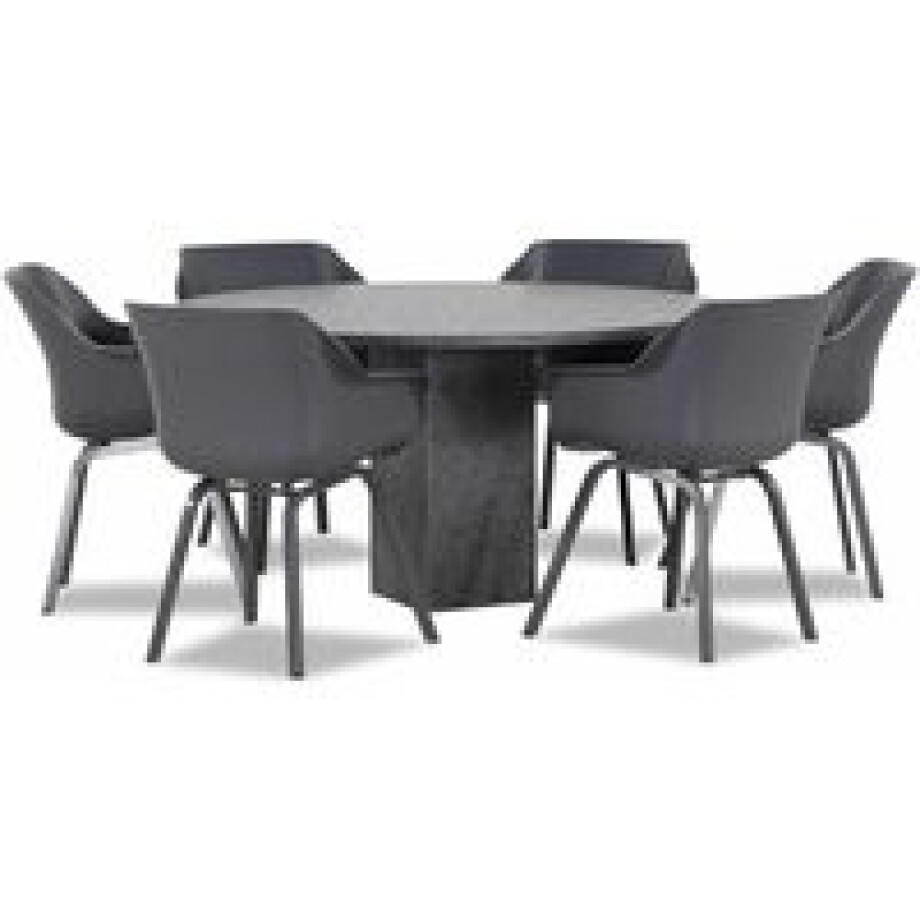 Hartman Sophie element/Graniet rond 140 cm dining tuinset 7-delig Hartman Sophie element/Graniet rond 140 cm dining tuinset 7-delig afbeelding 1