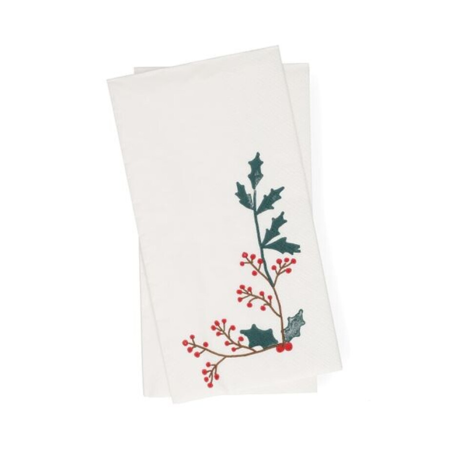 Bistro servetten, papier, hulst, 42 x 33 cm, 20 stuks afbeelding 1